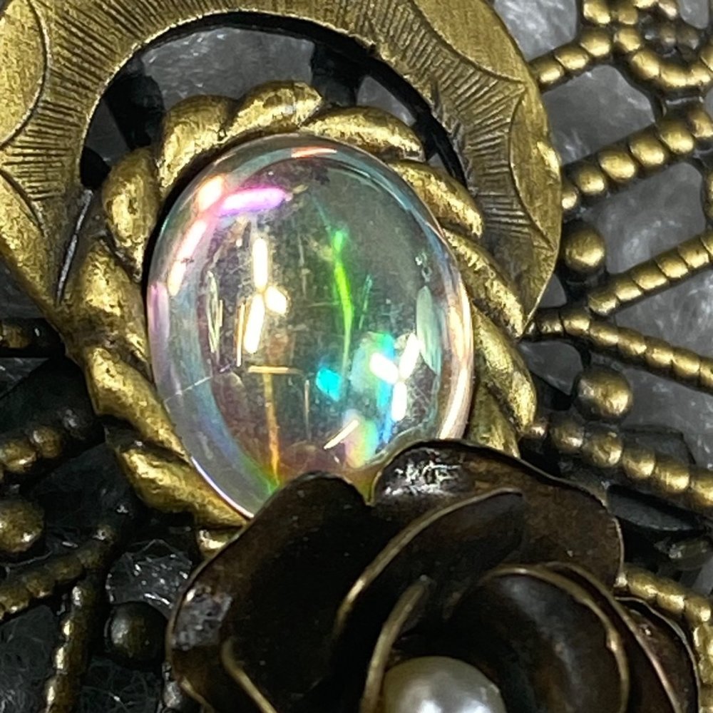 Angel Pin Brooch Marked KC Vintage Gold Tone Halo Rose Flower Guardian Christian - Picture 13 of 13